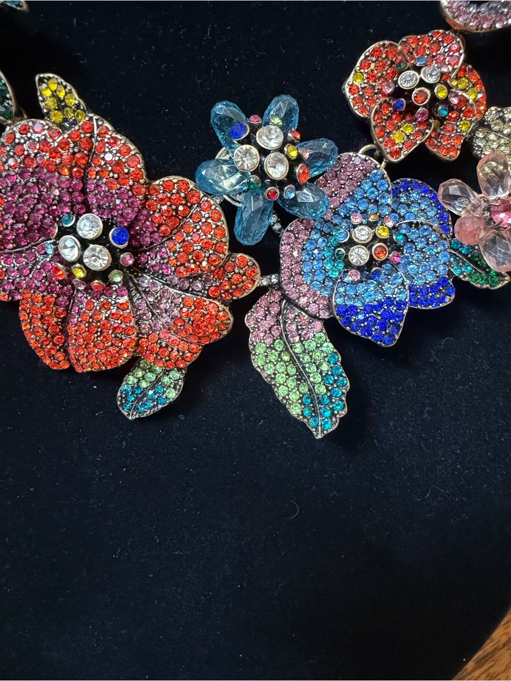 Natasha Couture Multicolor Crystal Floral & Flamingo Statement Necklace - Picture 3 of 11